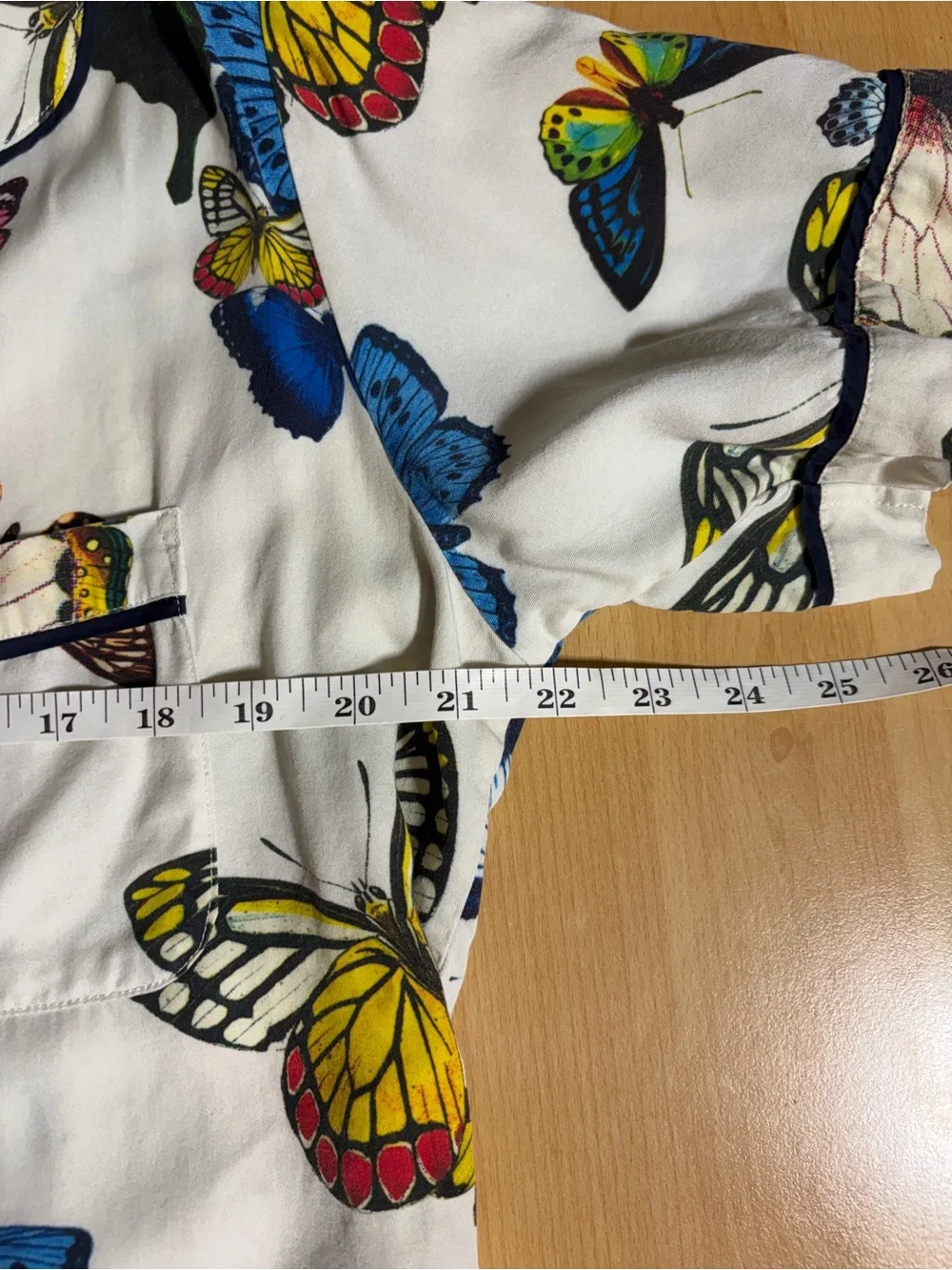 Katie Kime Mariposa Butterfly Top White & Rainbow Large Cotton Whimsical Garden